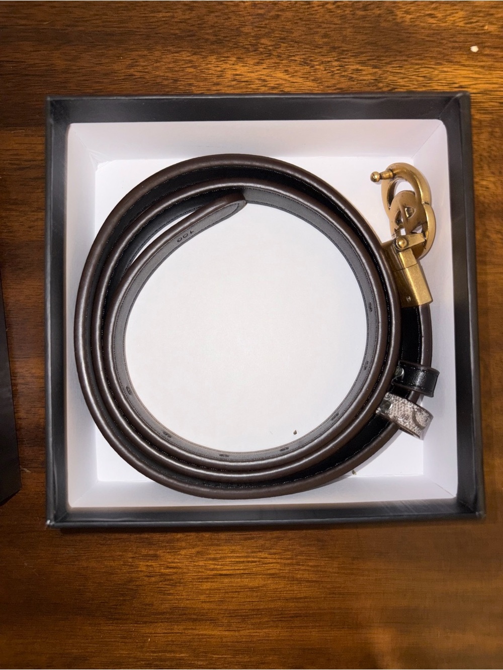 Gucci Brown Leather Belt with Gold Buckle